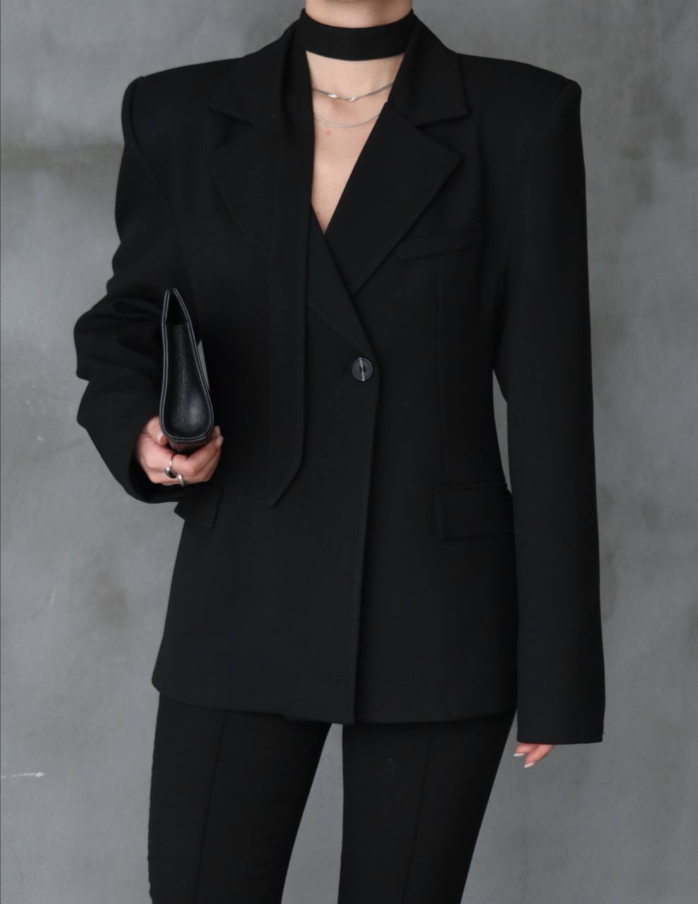 Padded Shoulder Blazer