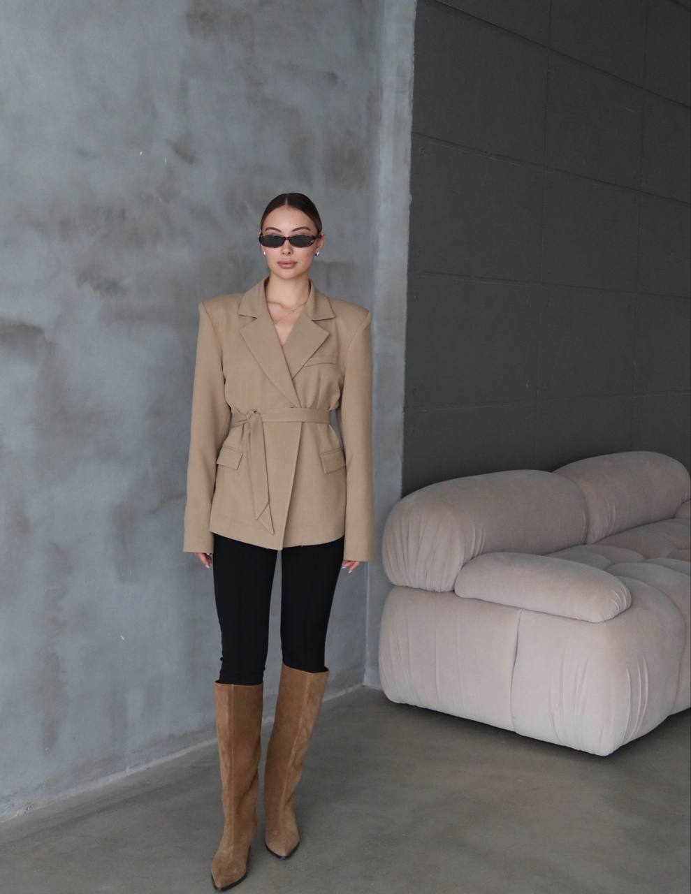 Padded Shoulder Blazer