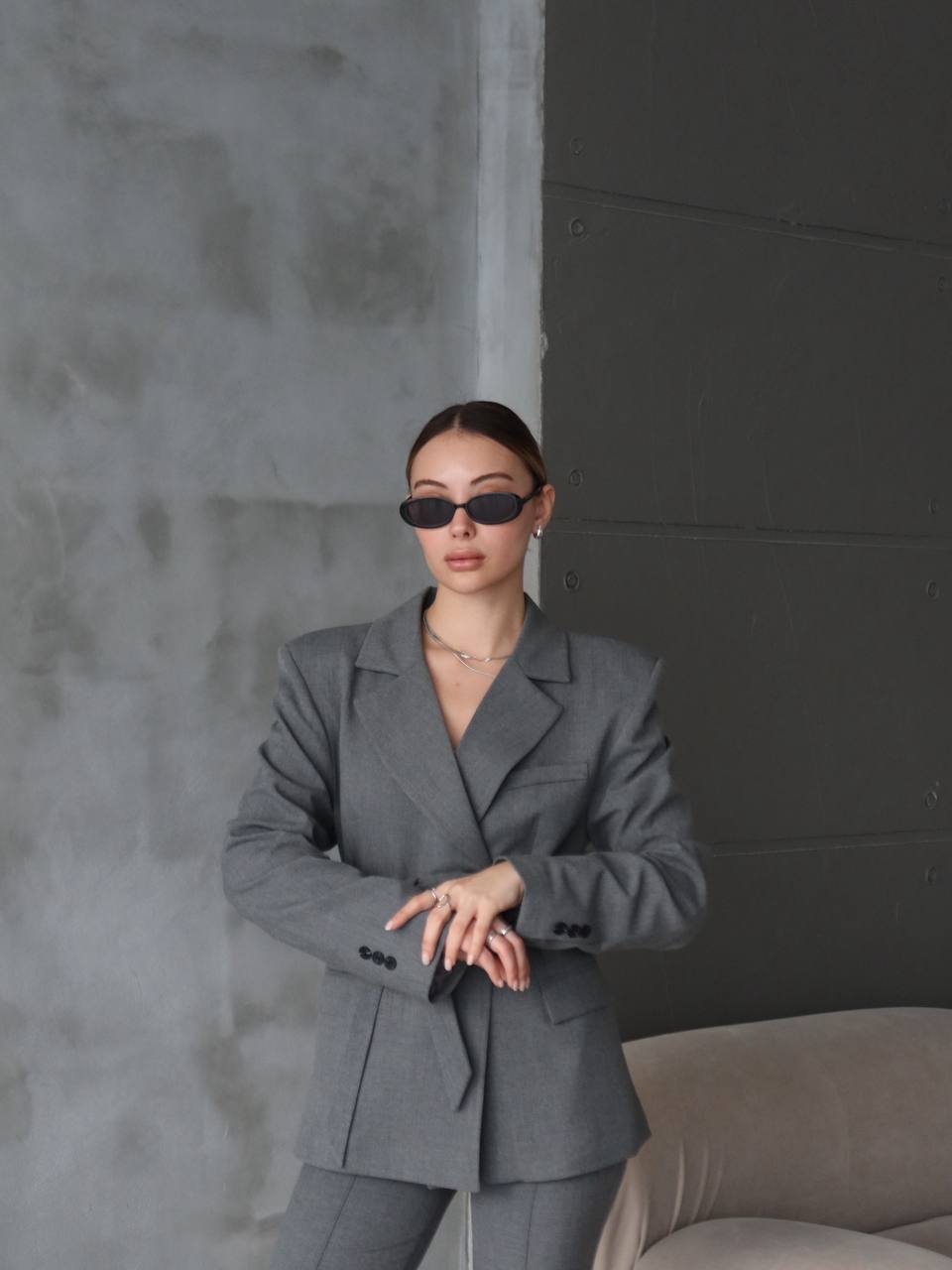 Padded Shoulder Blazer