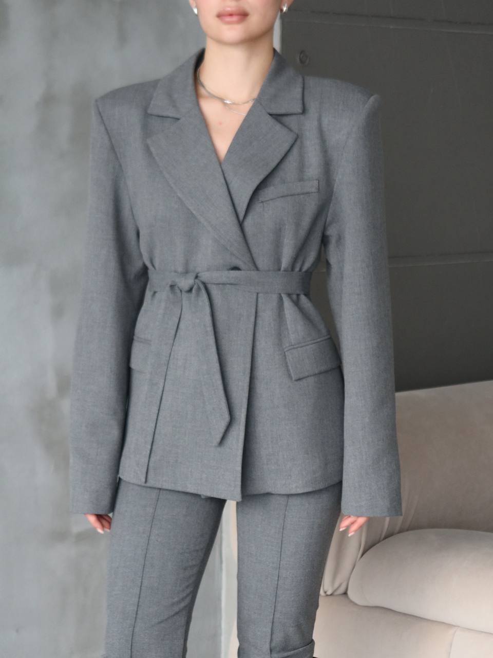 Padded Shoulder Blazer