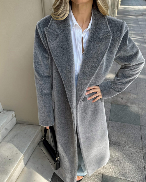 Charcoal Textured Premium Oversize Coat