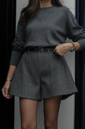 Woolen Belted Shorts